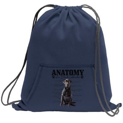 Black Labrador Retriever Anatomy Funny Cute Dog Mom Dad Sweatshirt Cinch Pack Bag