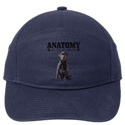 Black Labrador Retriever Anatomy Funny Cute Dog Mom Dad 7-Panel Snapback Hat