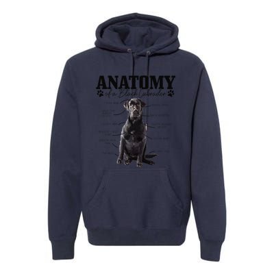 Black Labrador Retriever Anatomy Funny Cute Dog Mom Dad Premium Hoodie