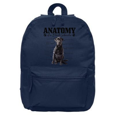 Black Labrador Retriever Anatomy Funny Cute Dog Mom Dad 16 in Basic Backpack