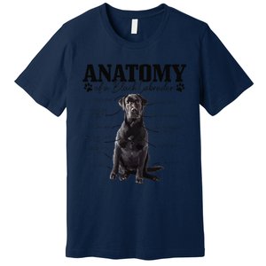 Black Labrador Retriever Anatomy Funny Cute Dog Mom Dad Premium T-Shirt