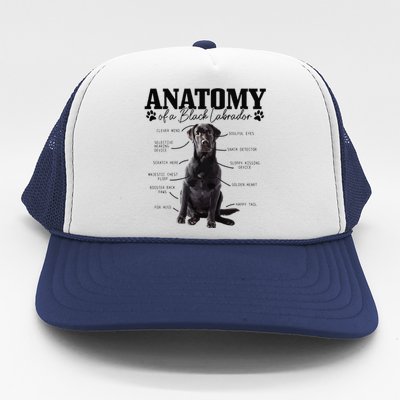 Black Labrador Retriever Anatomy Funny Cute Dog Mom Dad Trucker Hat