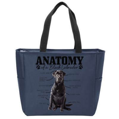 Black Labrador Retriever Anatomy Funny Cute Dog Mom Dad Zip Tote Bag