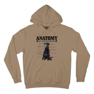 Black Labrador Retriever Anatomy Funny Cute Dog Mom Dad Hoodie