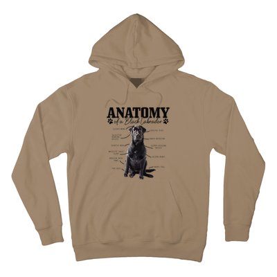 Black Labrador Retriever Anatomy Funny Cute Dog Mom Dad Hoodie