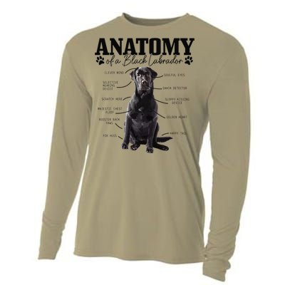 Black Labrador Retriever Anatomy Funny Cute Dog Mom Dad Cooling Performance Long Sleeve Crew