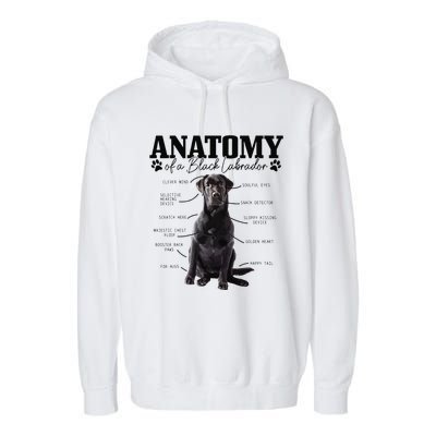 Black Labrador Retriever Anatomy Funny Cute Dog Mom Dad Garment-Dyed Fleece Hoodie