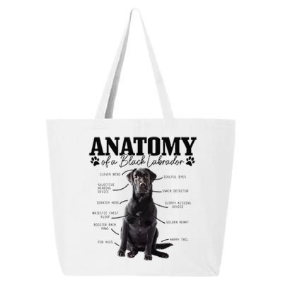 Black Labrador Retriever Anatomy Funny Cute Dog Mom Dad 25L Jumbo Tote