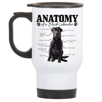 Black Labrador Retriever Anatomy Funny Cute Dog Mom Dad Stainless Steel Travel Mug