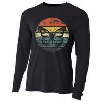 Butterfly Lover Retro Sunset Insect Monarch Entomology Cooling Performance Long Sleeve Crew