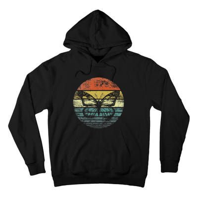 Butterfly Lover Retro Sunset Insect Monarch Entomology Tall Hoodie