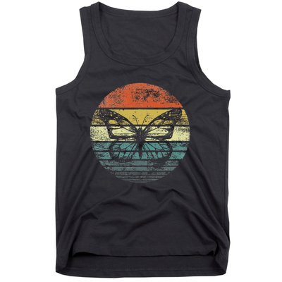 Butterfly Lover Retro Sunset Insect Monarch Entomology Tank Top