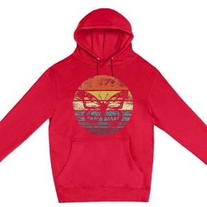 Butterfly Lover Retro Sunset Insect Monarch Entomology Premium Pullover Hoodie