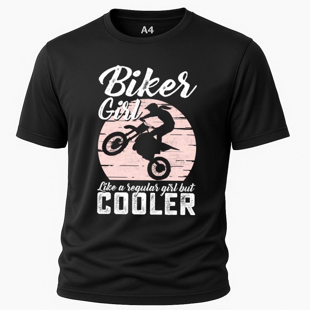 Biker Like Regular But Cooler Funny Motorcycle Gift Cooling Performance Crew T-Shirt