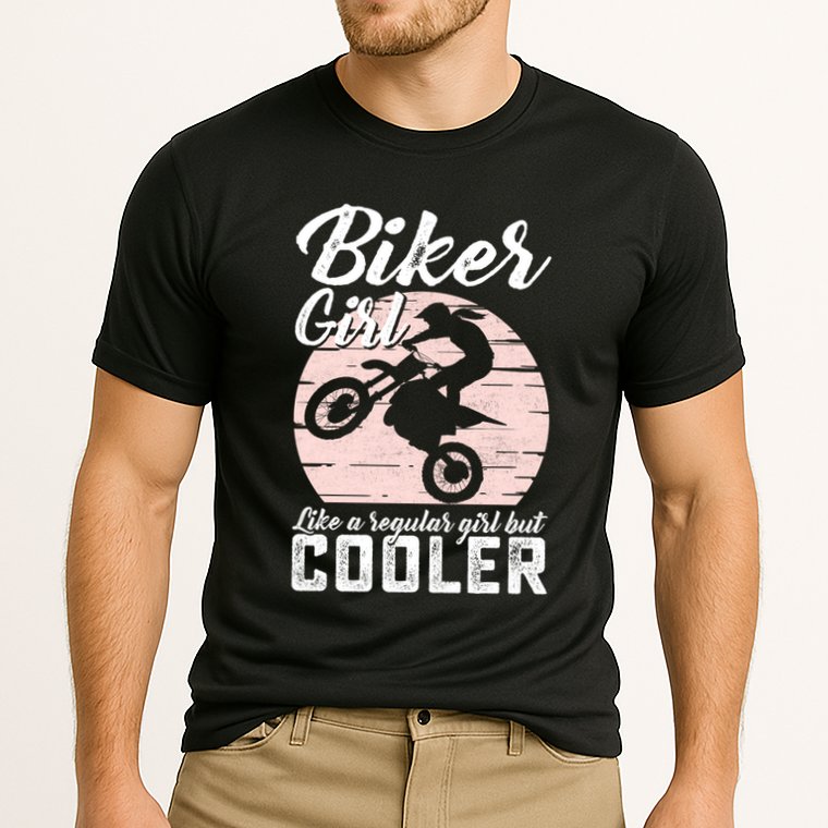 Biker Like Regular But Cooler Funny Motorcycle Gift Cooling Performance Crew T-Shirt