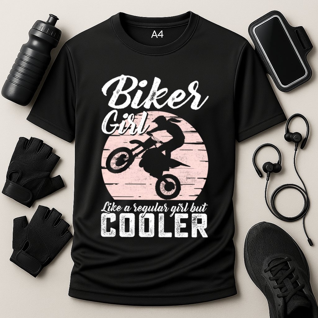 Biker Like Regular But Cooler Funny Motorcycle Gift Cooling Performance Crew T-Shirt