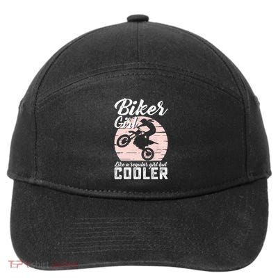 Biker Like Regular But Cooler Funny Motorcycle Gift 7-Panel Snapback Hat