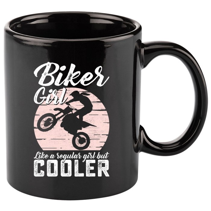 Biker Like Regular But Cooler Funny Motorcycle Gift 11oz C Handle Ceramic Mug