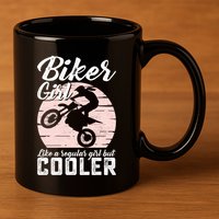 Biker Like Regular But Cooler Funny Motorcycle Gift 11oz C Handle Ceramic Mug
