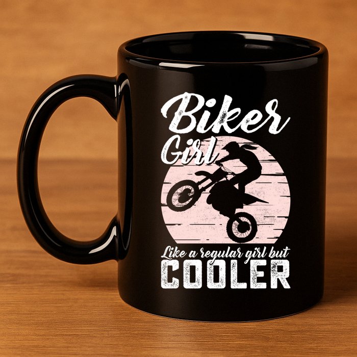 Biker Like Regular But Cooler Funny Motorcycle Gift 11oz C Handle Ceramic Mug