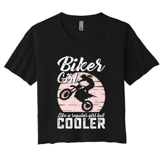 Biker Like Regular But Cooler Funny Motorcycle Gift Crop Top