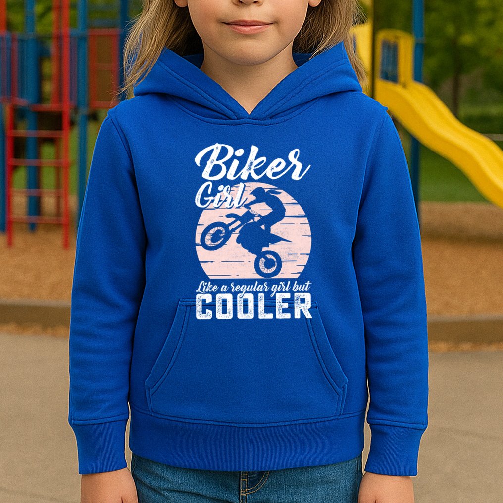Biker Like Regular But Cooler Funny Motorcycle Gift Kids Hoodie
