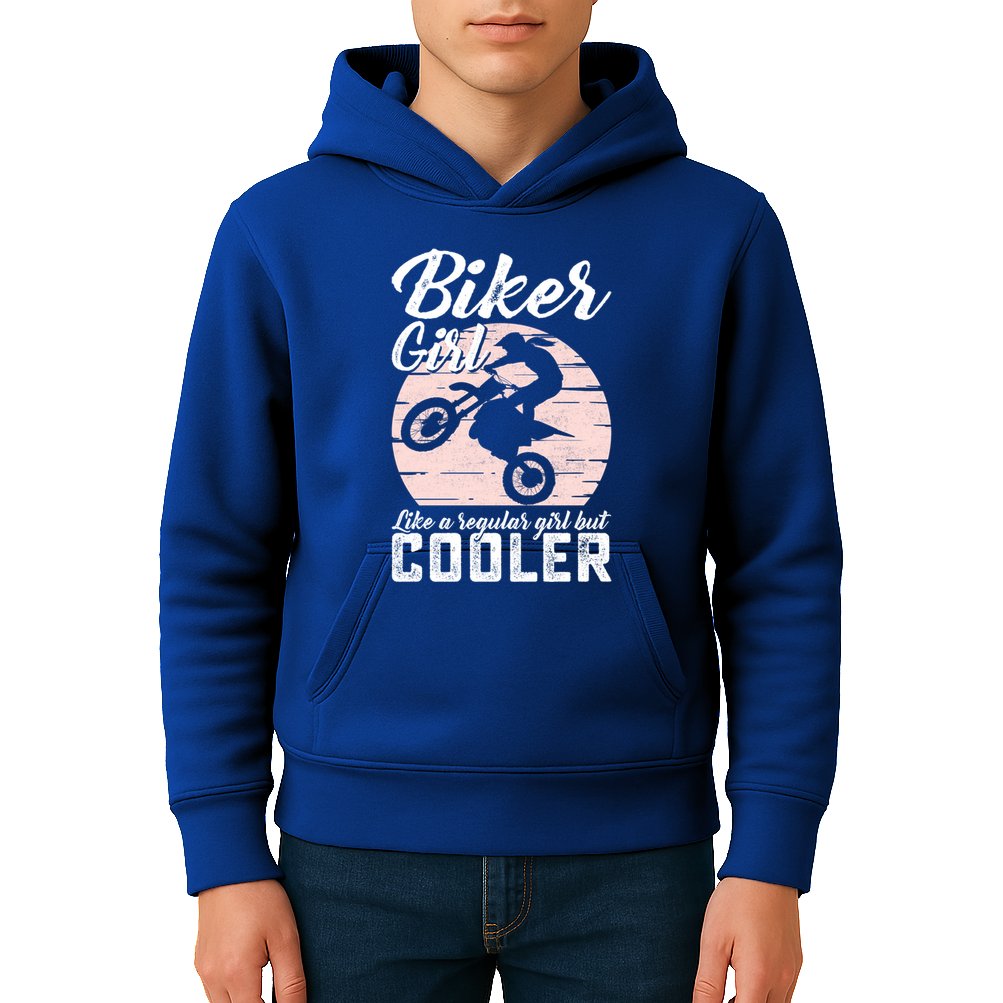 Biker Like Regular But Cooler Funny Motorcycle Gift Kids Hoodie