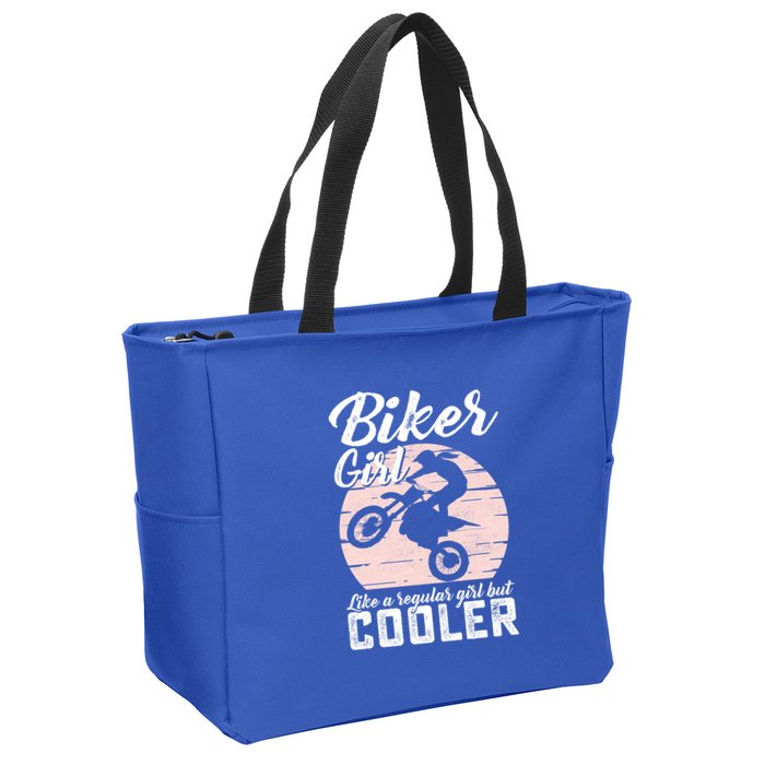 Biker Like Regular But Cooler Funny Motorcycle Gift Zip Tote Bag