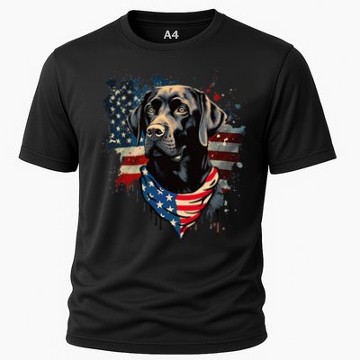Black Labrador Retriever USA Flag Lab Dog Lover Gifts Performance Shirt