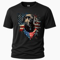 Black Labrador Retriever USA Flag Lab Dog Lover Gifts Cooling Performance Crew T-Shirt