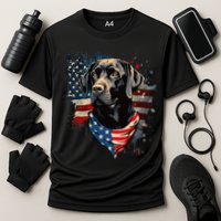 Black Labrador Retriever USA Flag Lab Dog Lover Gifts Cooling Performance Crew T-Shirt