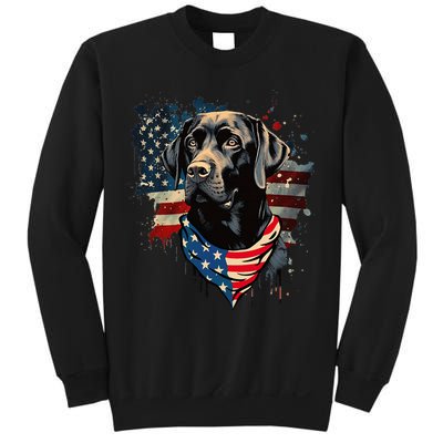 Black Labrador Retriever USA Flag Lab Dog Lover Gifts Sweatshirt