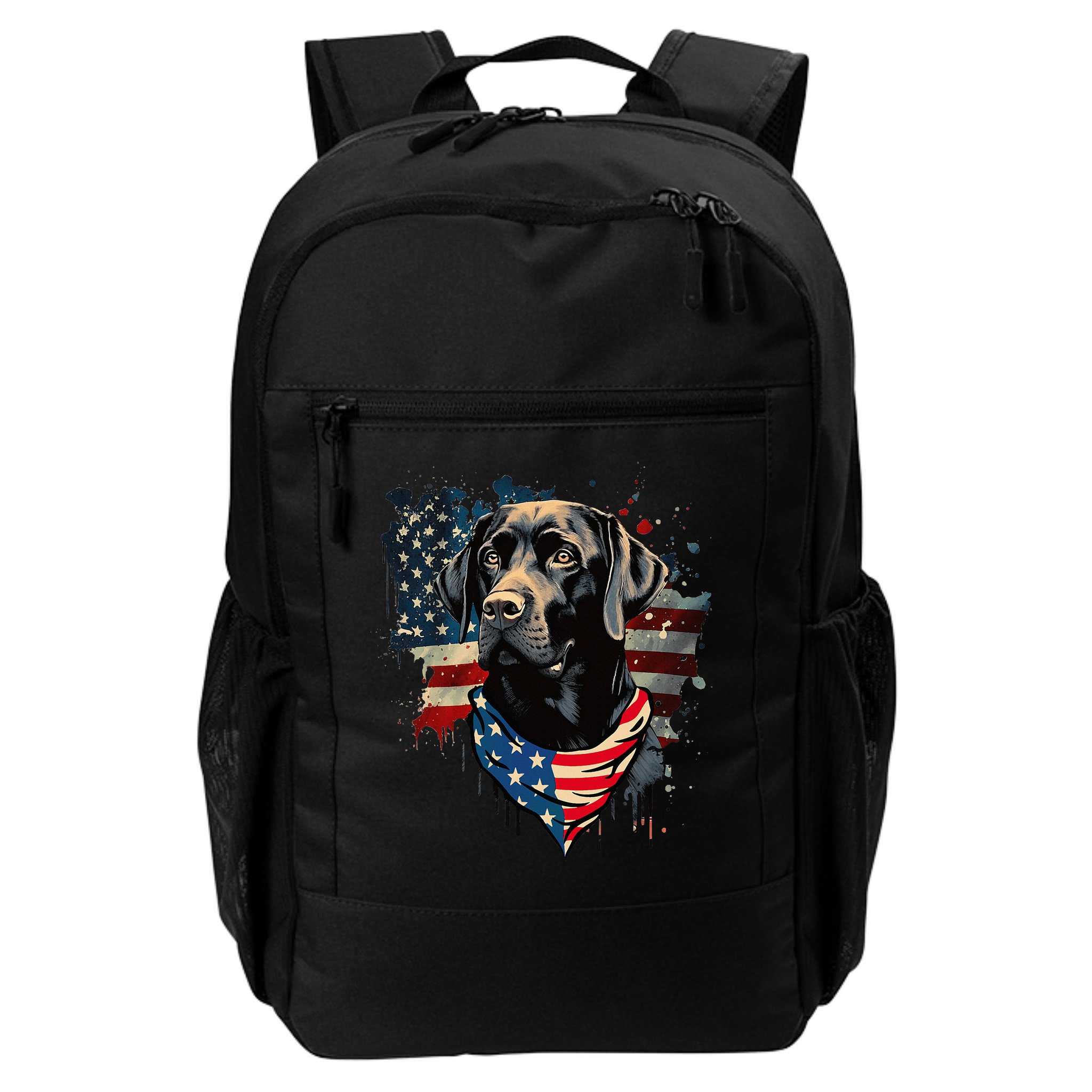 Black Labrador Retriever USA Flag Lab Dog Lover Gifts Backpack