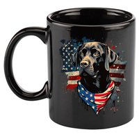 Black Labrador Retriever USA Flag Lab Dog Lover Gifts 11oz C Handle Ceramic Mug
