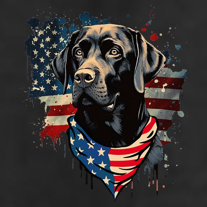 Black Labrador Retriever USA Flag Lab Dog Lover Gifts Beanie