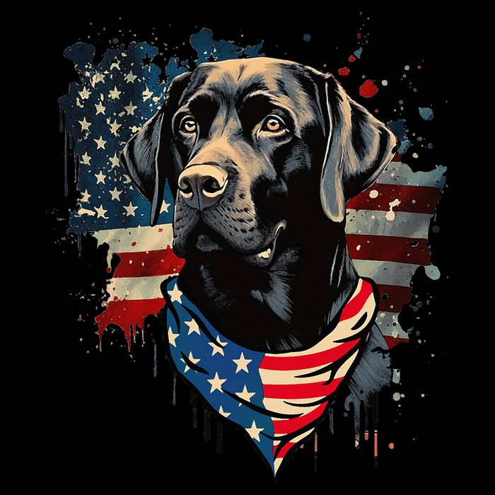 Black Labrador Retriever USA Flag Lab Dog Lover Gifts Baby Bodysuit