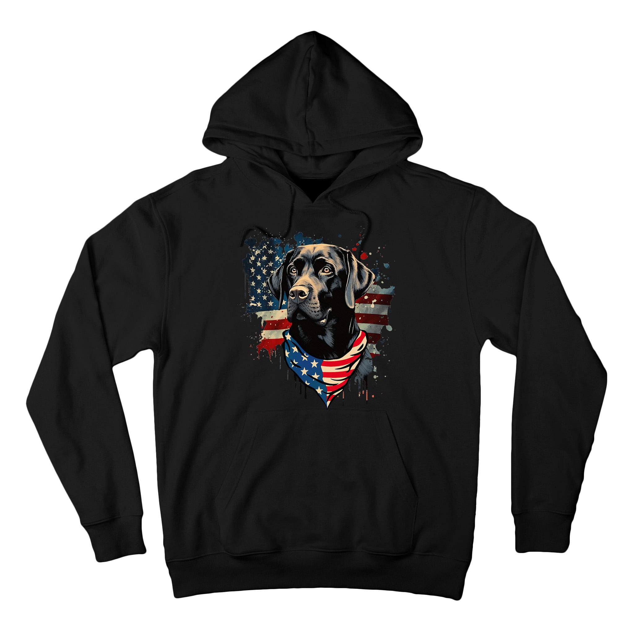 Black Labrador Retriever USA Flag Lab Dog Lover Gifts Tall Hoodie