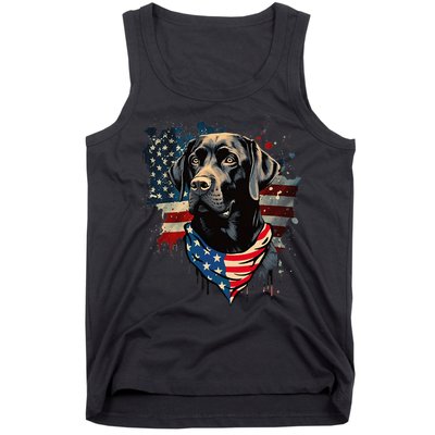 Black Labrador Retriever USA Flag Lab Dog Lover Gifts Tank Top