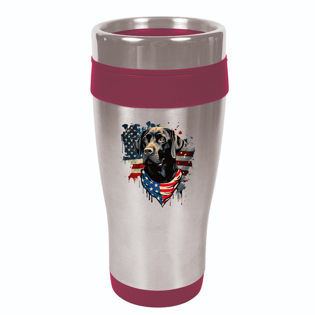 Black Labrador Retriever USA Flag Lab Dog Lover Gifts 16oz Travel Tumbler
