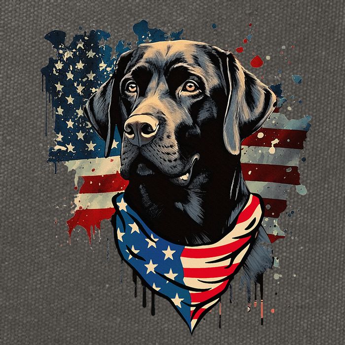 Black Labrador Retriever USA Flag Lab Dog Lover Gifts Cotton Canvas Backpack