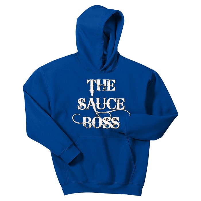 Bbq Lovers Sauce Boss Design For Fathers Day Gift Kids Hoodie