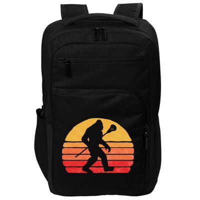 Bigfoot Lacrosse Stick Vintage Surf Sun Funny Lax Gift Impact Tech Backpack