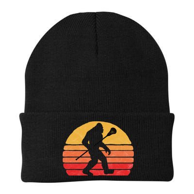 Bigfoot Lacrosse Stick Vintage Surf Sun Funny Lax Gift Beanie