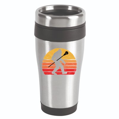 Bigfoot Lacrosse Stick Vintage Surf Sun Funny Lax Gift 16oz Travel Tumbler