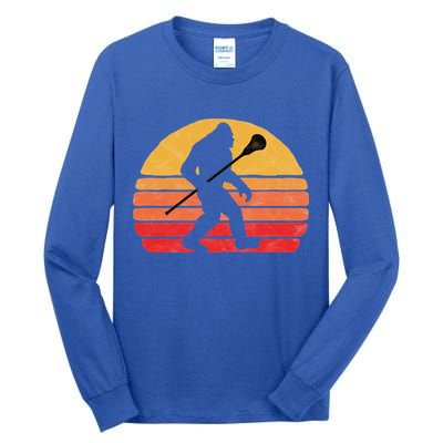 Bigfoot Lacrosse Stick Vintage Surf Sun Funny Lax Gift Tall Long Sleeve T-Shirt
