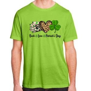 Book Love Shamrock Leopard Heart Book Lover St Patrick's Day Gift Adult ChromaSoft Performance T-Shirt