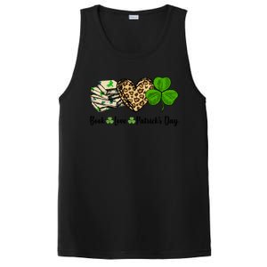 Book Love Shamrock Leopard Heart Book Lover St Patrick's Day Gift PosiCharge Competitor Tank