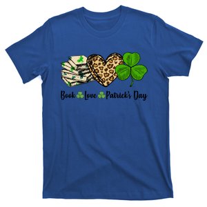 Book Love Shamrock Leopard Heart Book Lover St Patrick's Day Gift T-Shirt