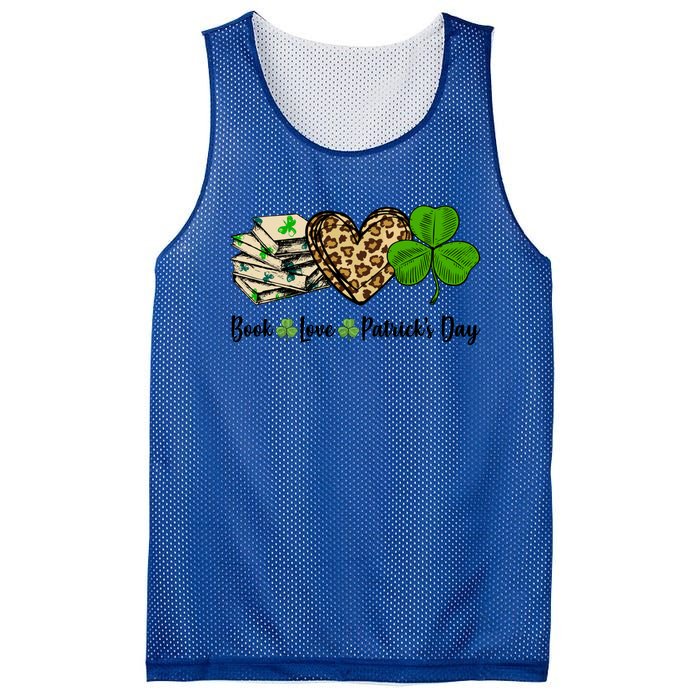 Book Love Shamrock Leopard Heart Book Lover St Patrick's Day Gift Mesh Reversible Basketball Jersey Tank