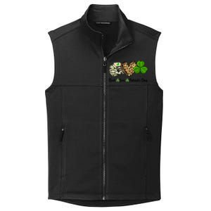 Book Love Shamrock Leopard Heart Book Lover St Patrick's Day Gift Collective Smooth Fleece Vest